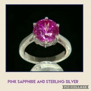  Pink Sapphire Sterling Silver Ring